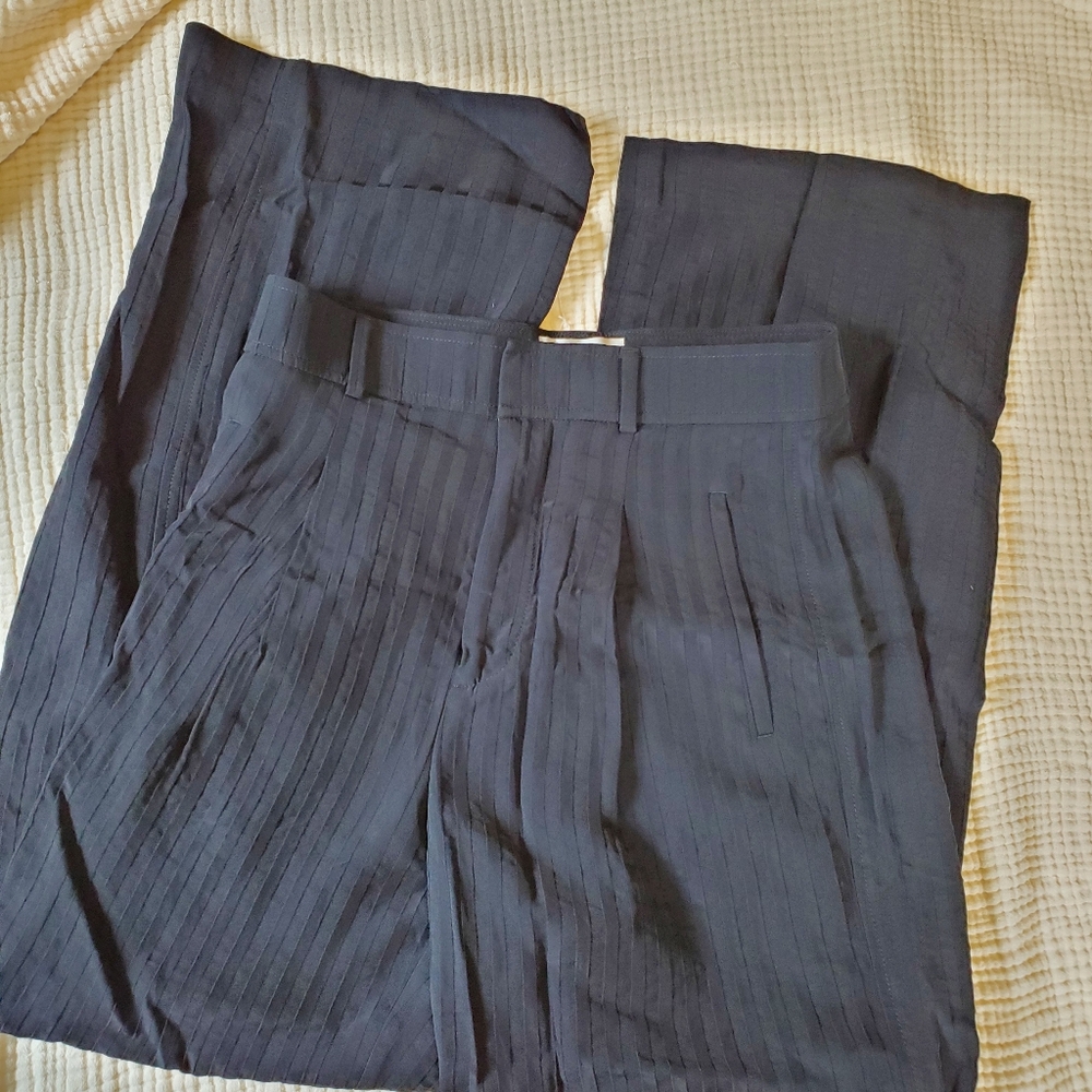 Black Pinstripe Trousers